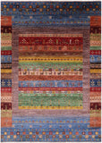 Persian Gabbeh Tribal Hand Knotted Wool Rug - 6' 8" X 9' 7" - Golden Nile