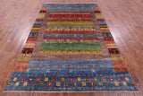 Persian Gabbeh Tribal Hand Knotted Wool Rug - 6' 8" X 9' 7" - Golden Nile