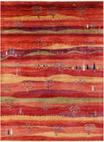 Tribal Persian Gabbeh Hand Knotted Wool Rug - 9' 8" X 13' 5" - Golden Nile