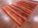 Tribal Persian Gabbeh Hand Knotted Wool Rug - 9' 8" X 13' 5" - Golden Nile