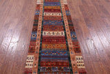 Persian Tribal Gabbeh Handmade Wool Runner Rug - 2' 8" X 9' 8" - Golden Nile