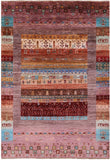 Persian Gabbeh Tribal Hand Knotted Wool Rug - 5' 8" X 7' 11" - Golden Nile