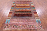 Persian Gabbeh Tribal Hand Knotted Wool Rug - 5' 8" X 7' 11" - Golden Nile