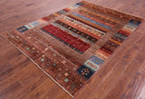 Tribal Persian Gabbeh Hand Knotted Wool Rug - 5' 8" X 7' 10" - Golden Nile