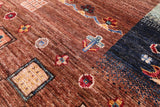 Tribal Persian Gabbeh Hand Knotted Wool Rug - 5' 8" X 7' 10" - Golden Nile