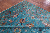 Blue Peshawar Hand Knotted Wool Rug - 8' 11" X 12' 5" - Golden Nile