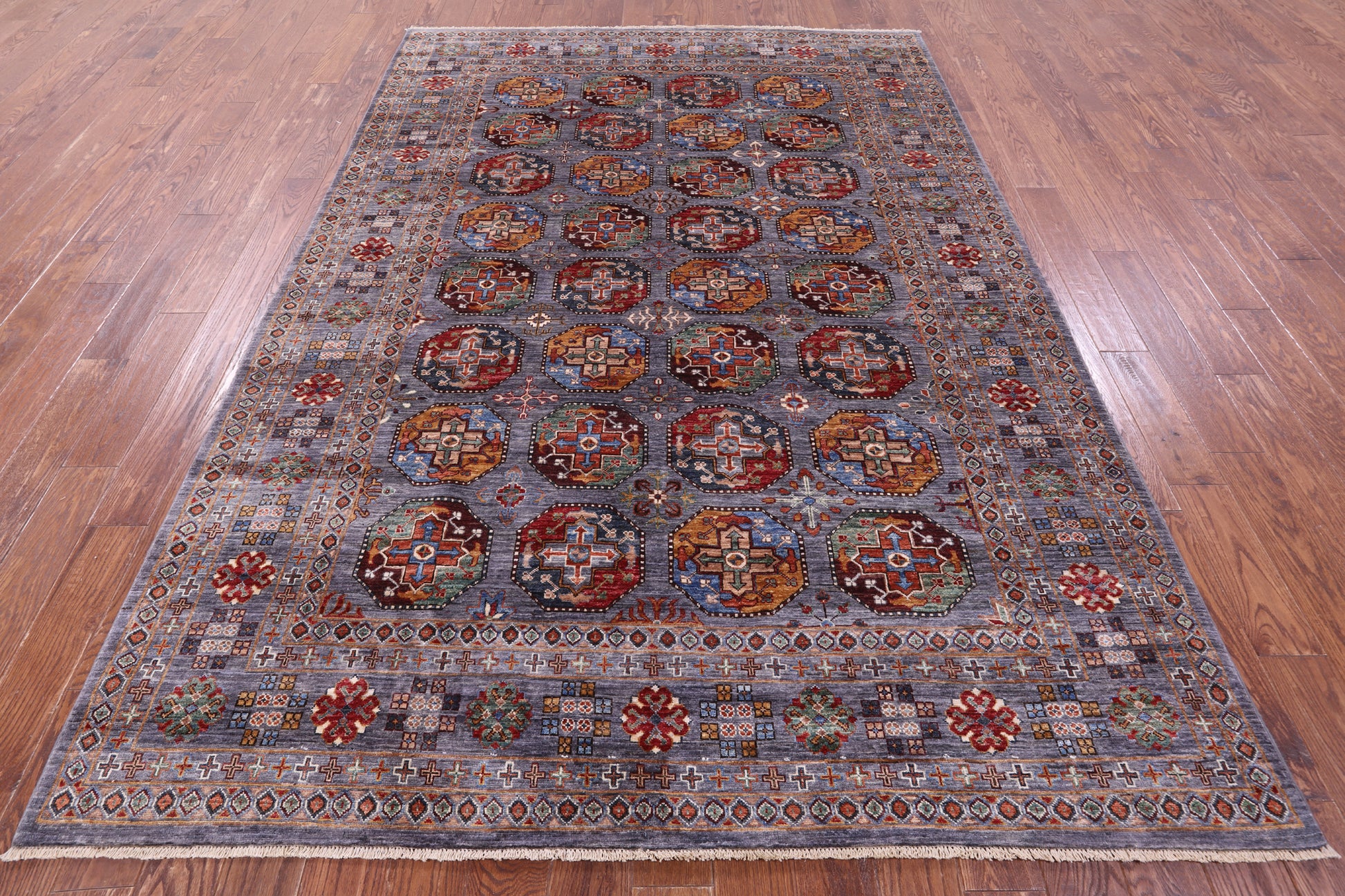 Turkmen Ersari Hand Knotted Wool Rug - 6' 10" X 9' 11" - Golden Nile