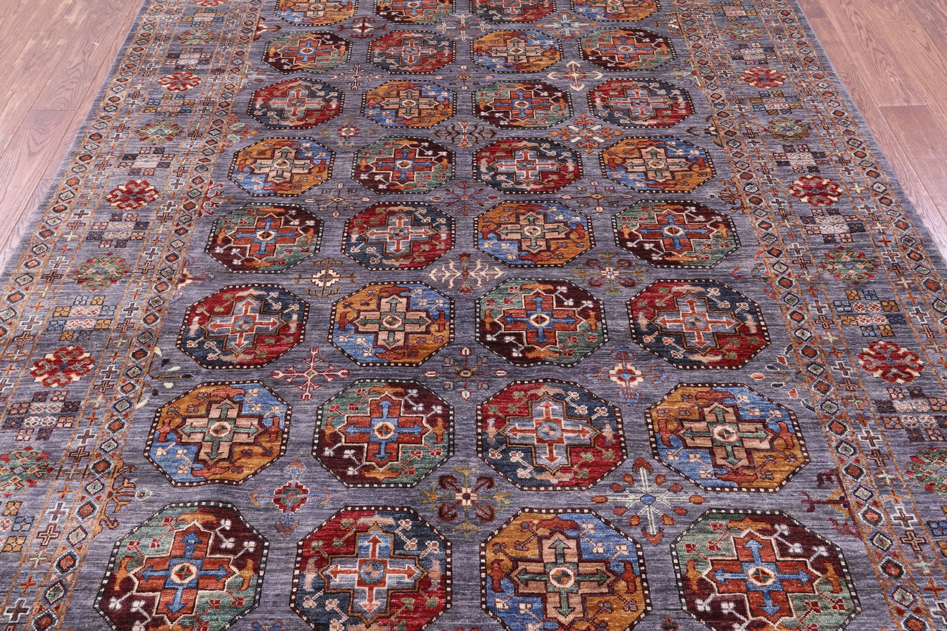 Turkmen Ersari Hand Knotted Wool Rug - 6' 10" X 9' 11" - Golden Nile