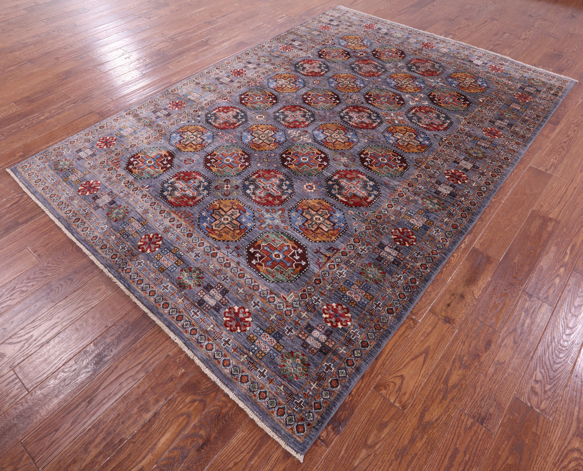 Turkmen Ersari Hand Knotted Wool Rug - 6' 10" X 9' 11" - Golden Nile