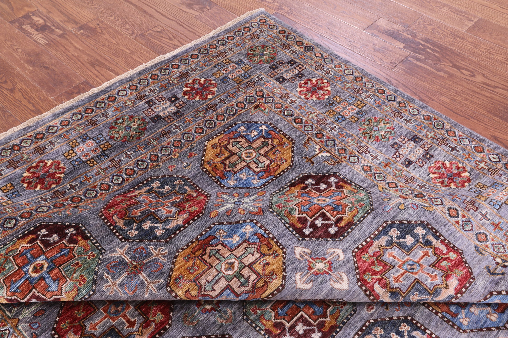 Turkmen Ersari Hand Knotted Wool Rug - 6' 10" X 9' 11" - Golden Nile