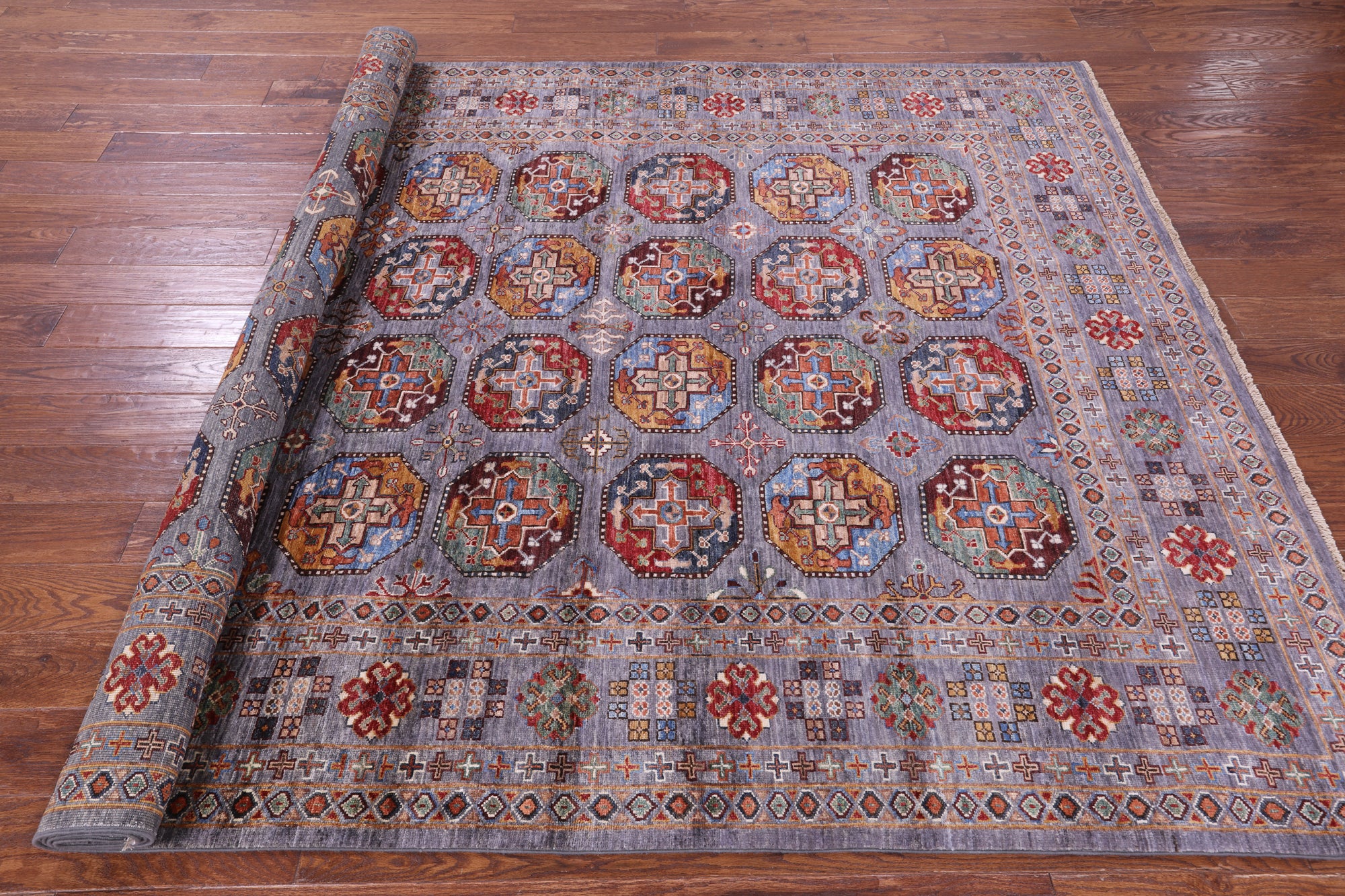 Turkmen Ersari Hand Knotted Wool Rug - 6' 10" X 9' 11" - Golden Nile