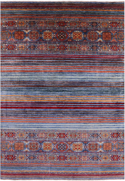 Khorjin Persian Gabbeh Hand Knotted Wool Rug - 8' 0" X 11' 4" - Golden Nile