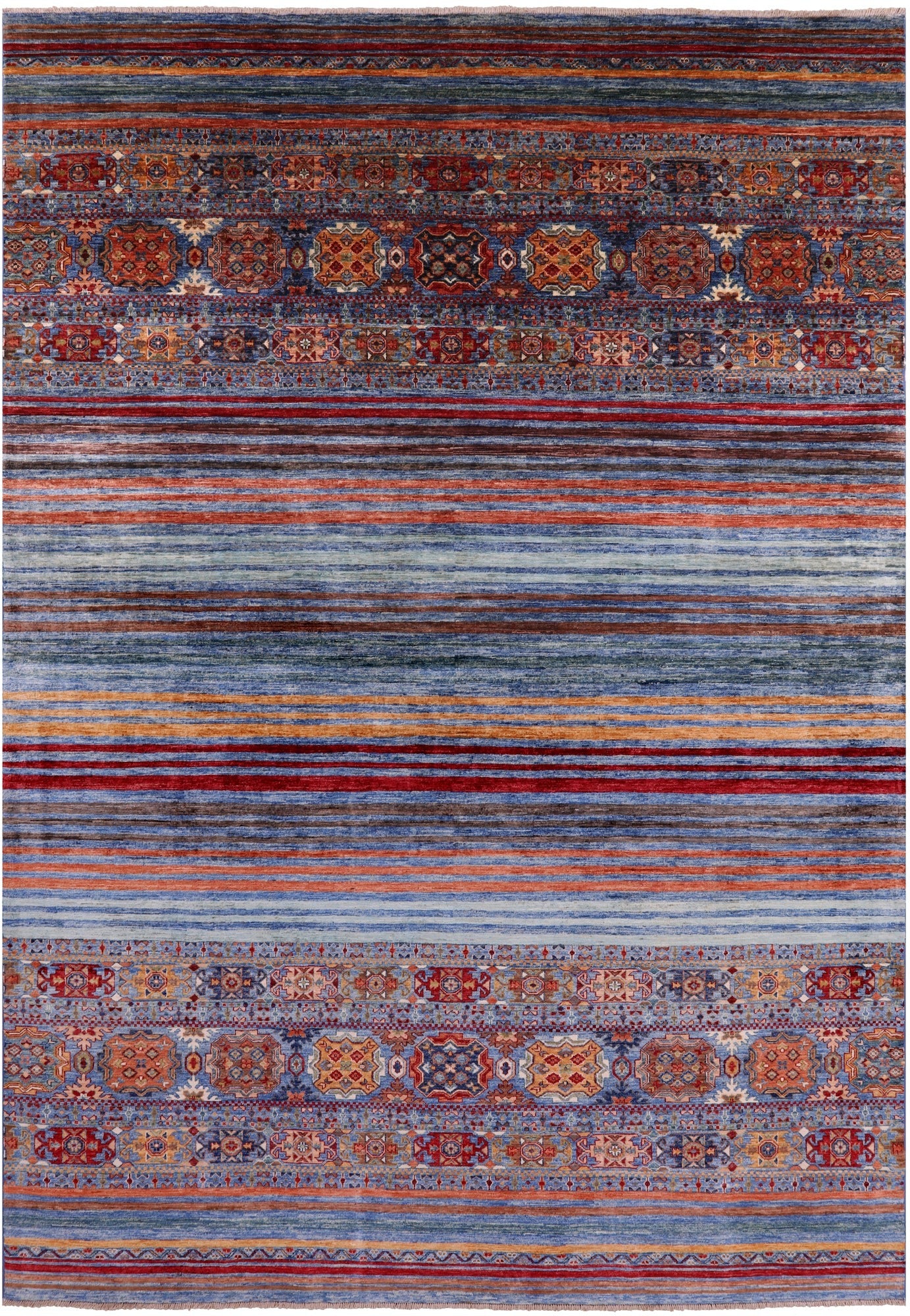 Khorjin Persian Gabbeh Hand Knotted Wool Rug - 8' 0" X 11' 4" - Golden Nile