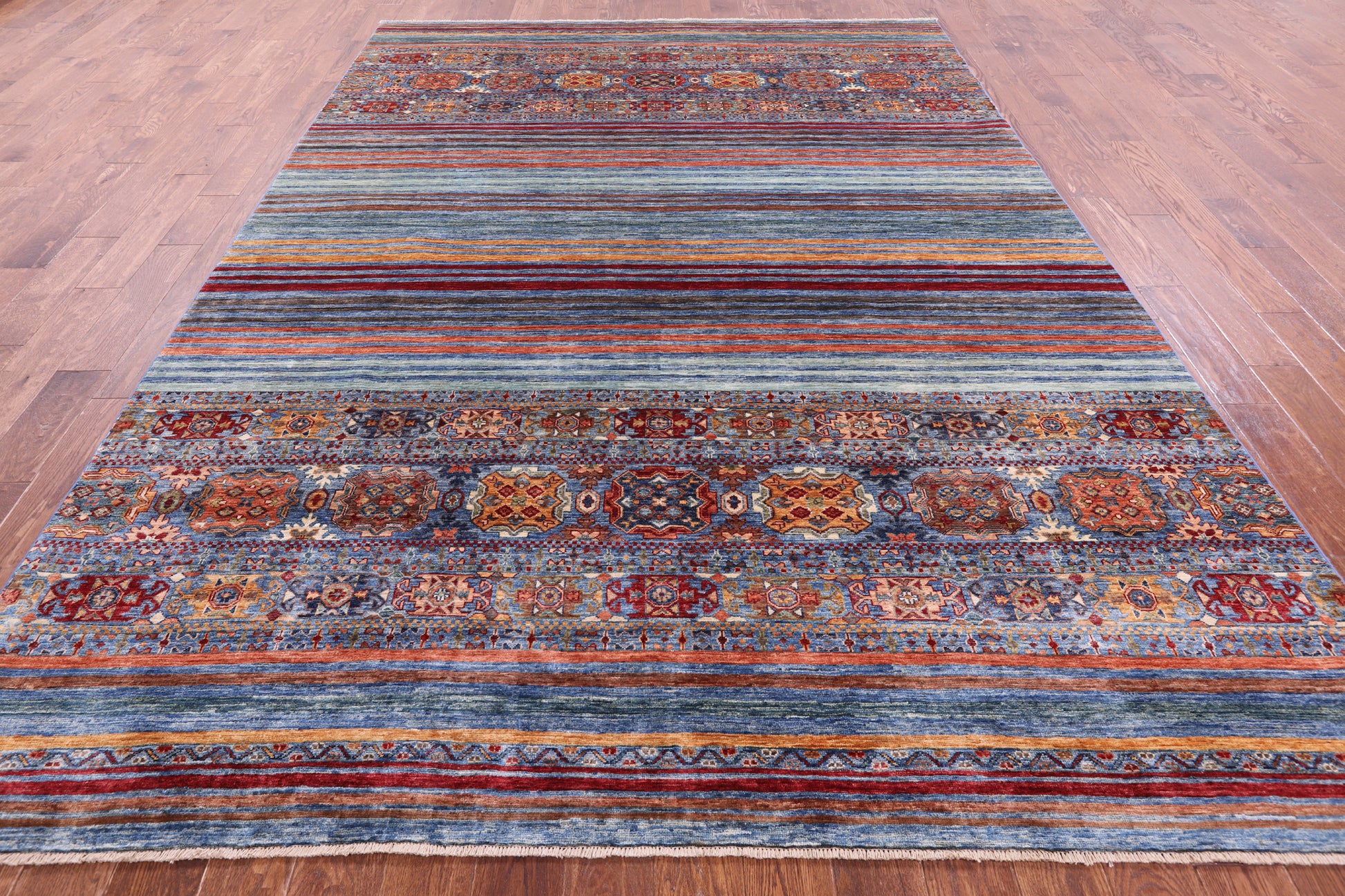 Khorjin Persian Gabbeh Hand Knotted Wool Rug - 8' 0" X 11' 4" - Golden Nile