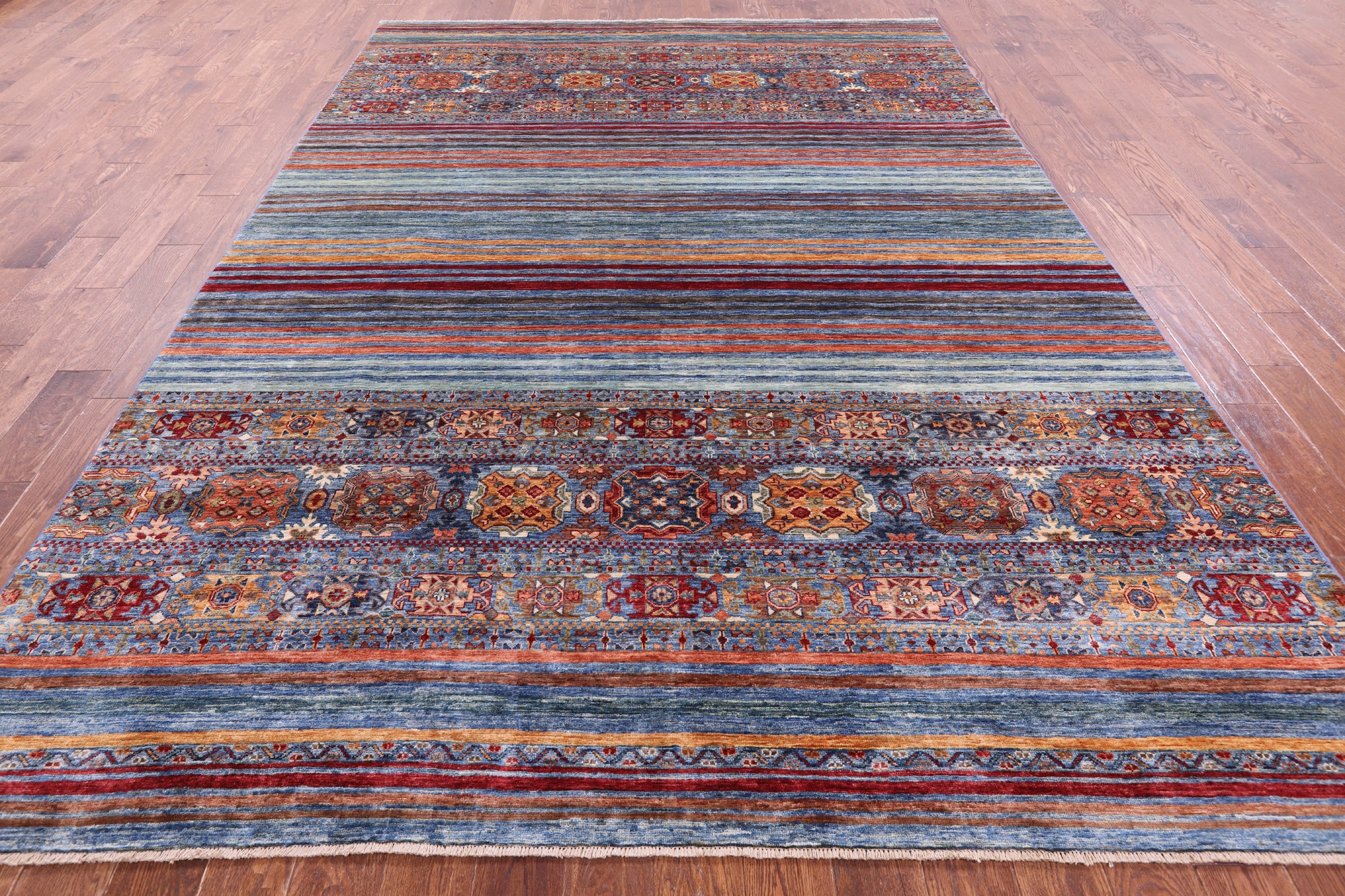 Khorjin Persian Gabbeh Hand Knotted Wool Rug - 8' 0" X 11' 4" - Golden Nile