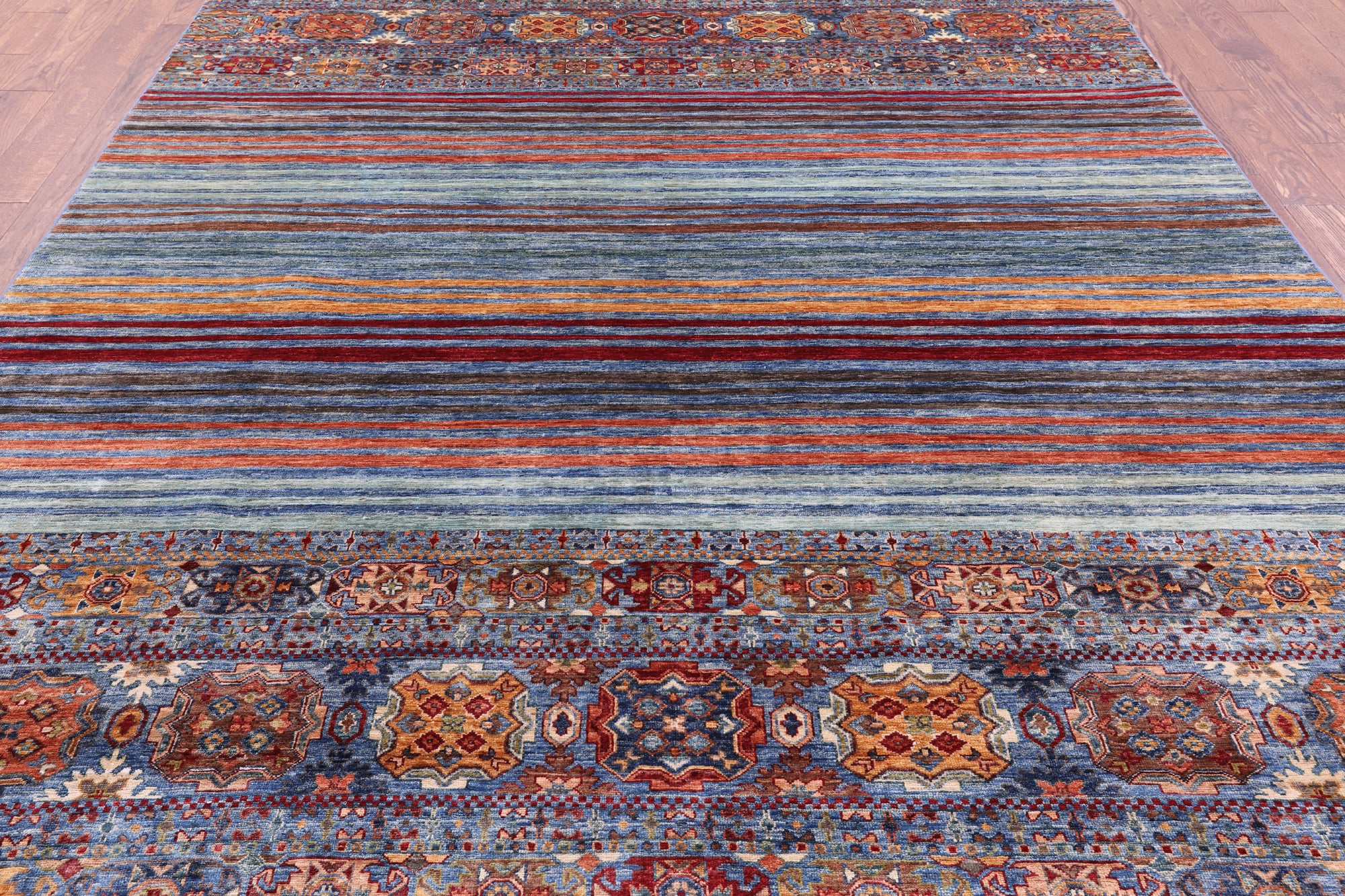 Khorjin Persian Gabbeh Hand Knotted Wool Rug - 8' 0" X 11' 4" - Golden Nile