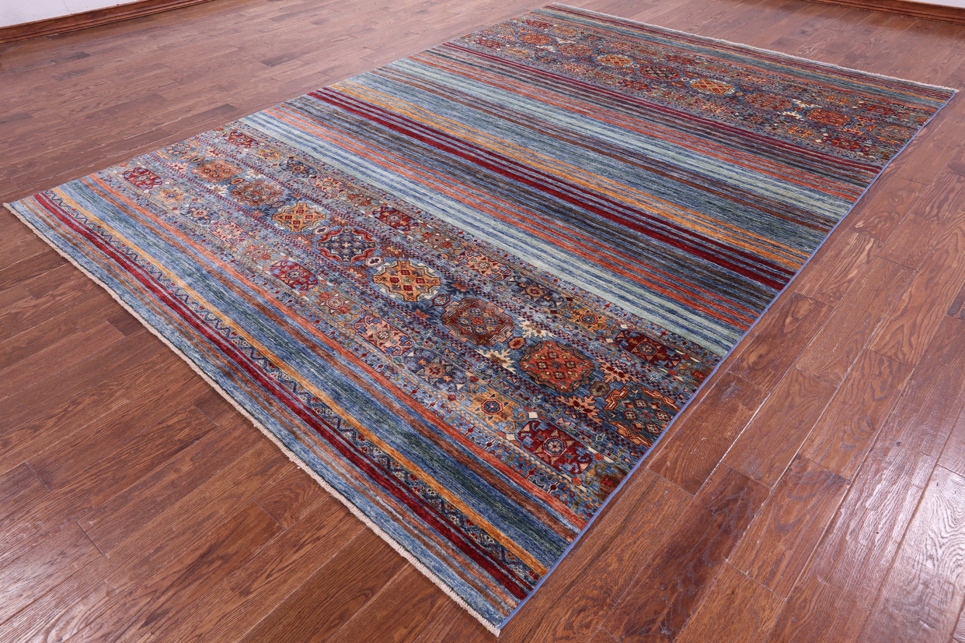 Khorjin Persian Gabbeh Hand Knotted Wool Rug - 8' 0" X 11' 4" - Golden Nile