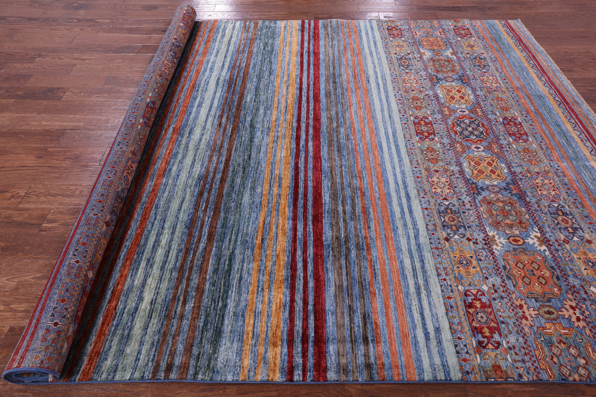 Khorjin Persian Gabbeh Hand Knotted Wool Rug - 8' 0" X 11' 4" - Golden Nile