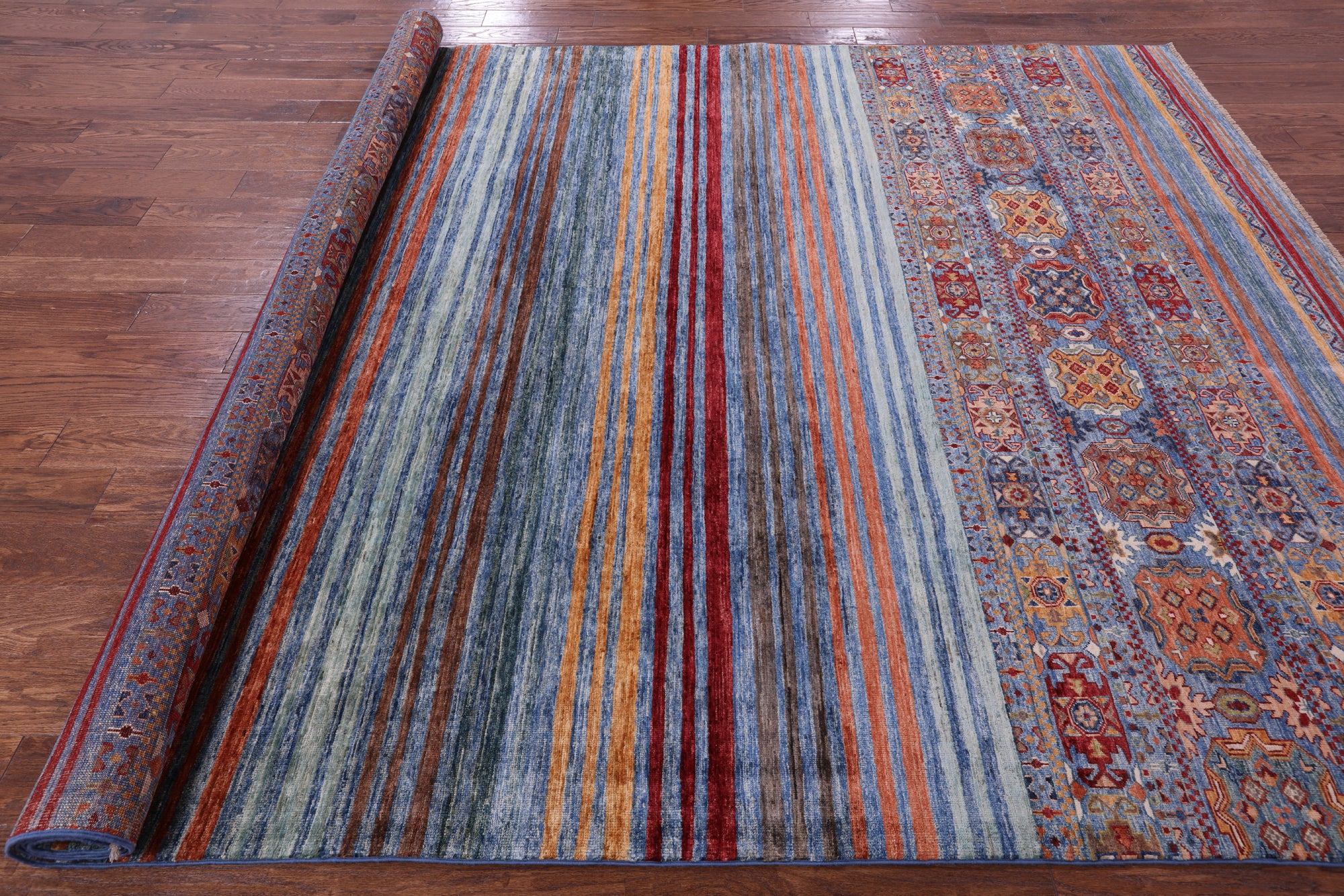 Khorjin Persian Gabbeh Hand Knotted Wool Rug - 8' 0" X 11' 4" - Golden Nile