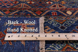 Blue Tribal Persian Gabbeh Hand Knotted Wool Rug - 5' 10" X 7' 10" - Golden Nile