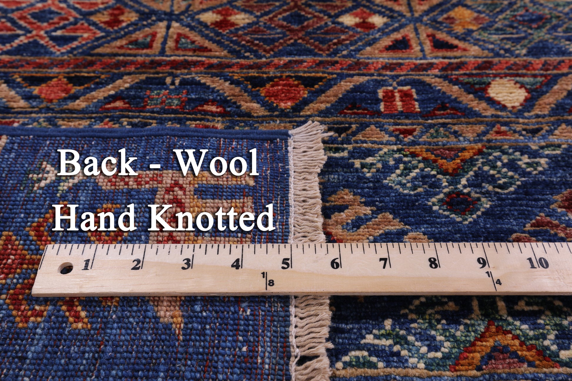 Blue Tribal Persian Gabbeh Hand Knotted Wool Rug - 5' 10" X 7' 10" - Golden Nile