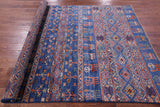 Blue Tribal Persian Gabbeh Hand Knotted Wool Rug - 5' 10" X 7' 10" - Golden Nile