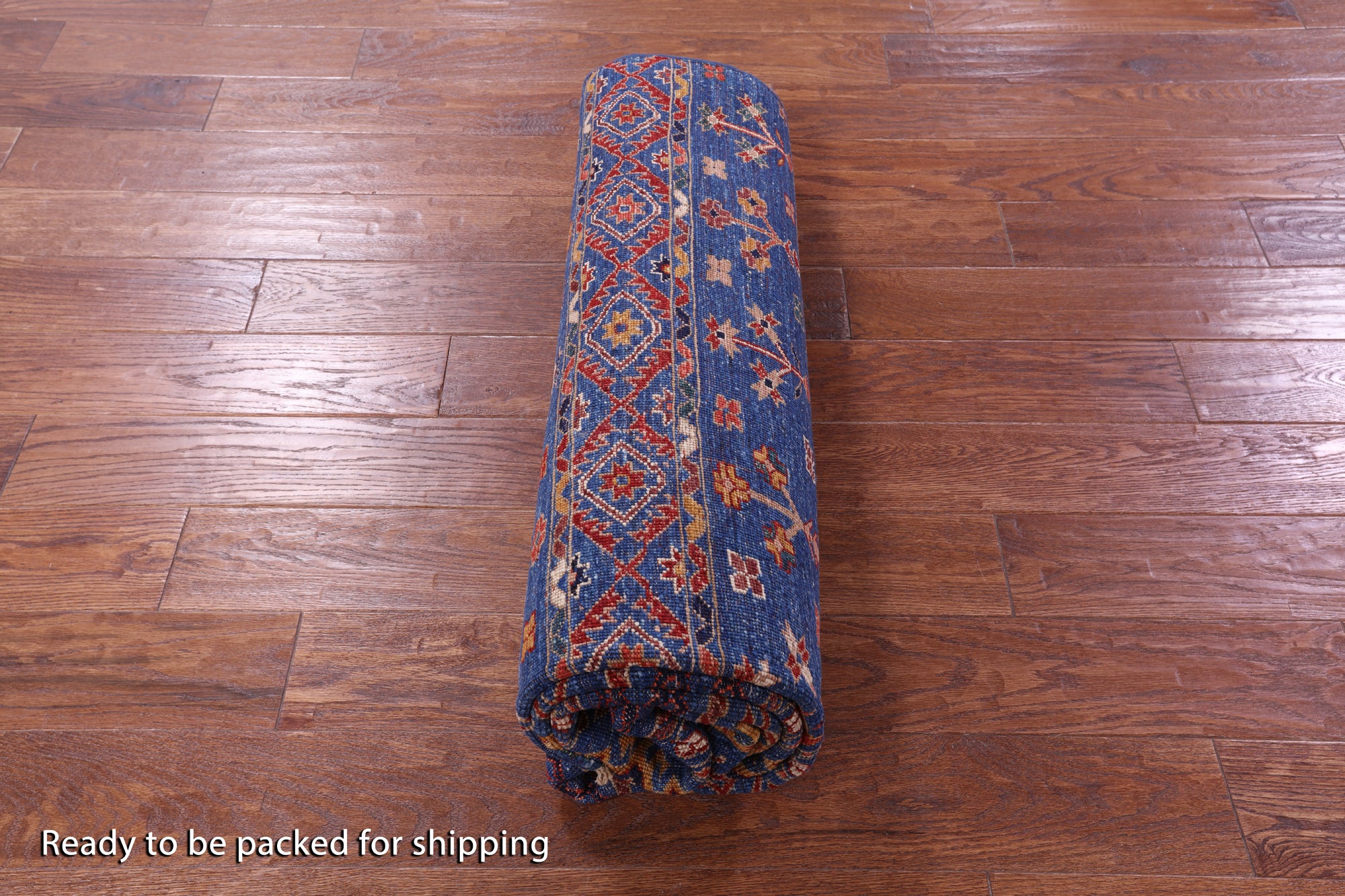 Blue Tribal Persian Gabbeh Hand Knotted Wool Rug - 5' 10" X 7' 10" - Golden Nile