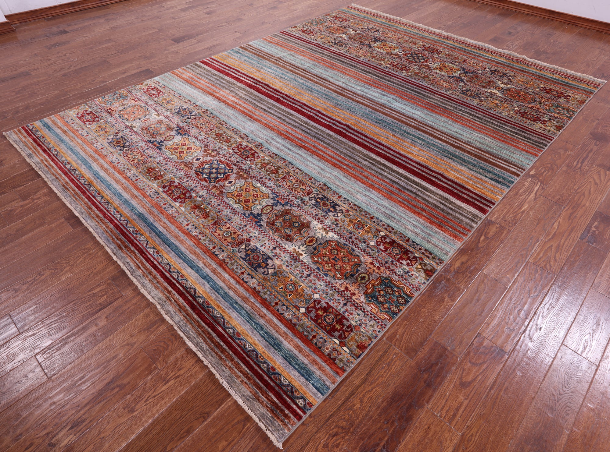 Khorjin Persian Gabbeh Hand Knotted Wool Rug - 8' 1" X 11' 4" - Golden Nile