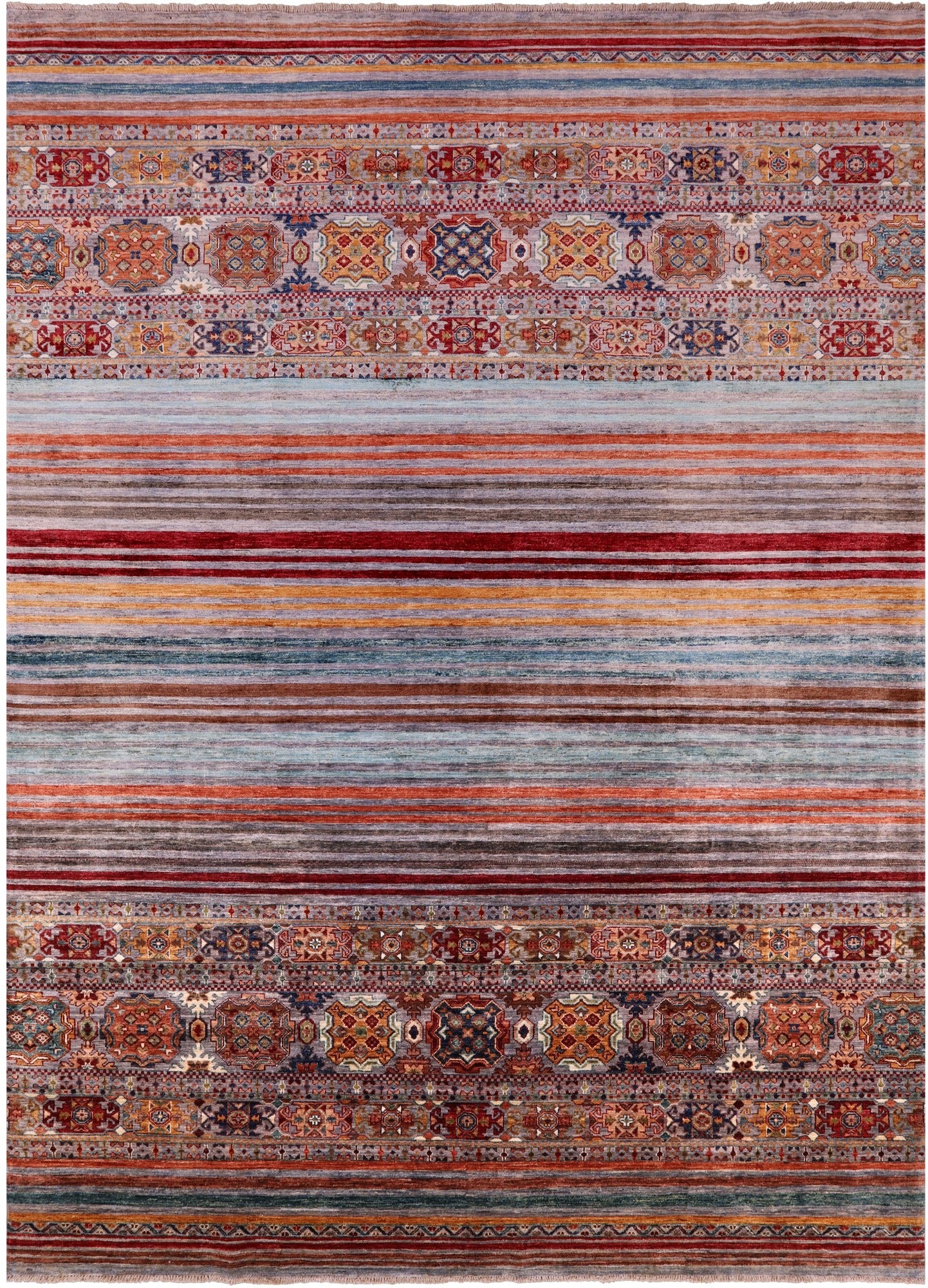 Khorjin Persian Gabbeh Hand Knotted Wool Rug - 8' 1" X 11' 4" - Golden Nile