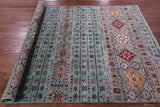 Khorjin Persian Gabbeh Hand Knotted Wool Rug - 5' 7" X 7' 7" - Golden Nile