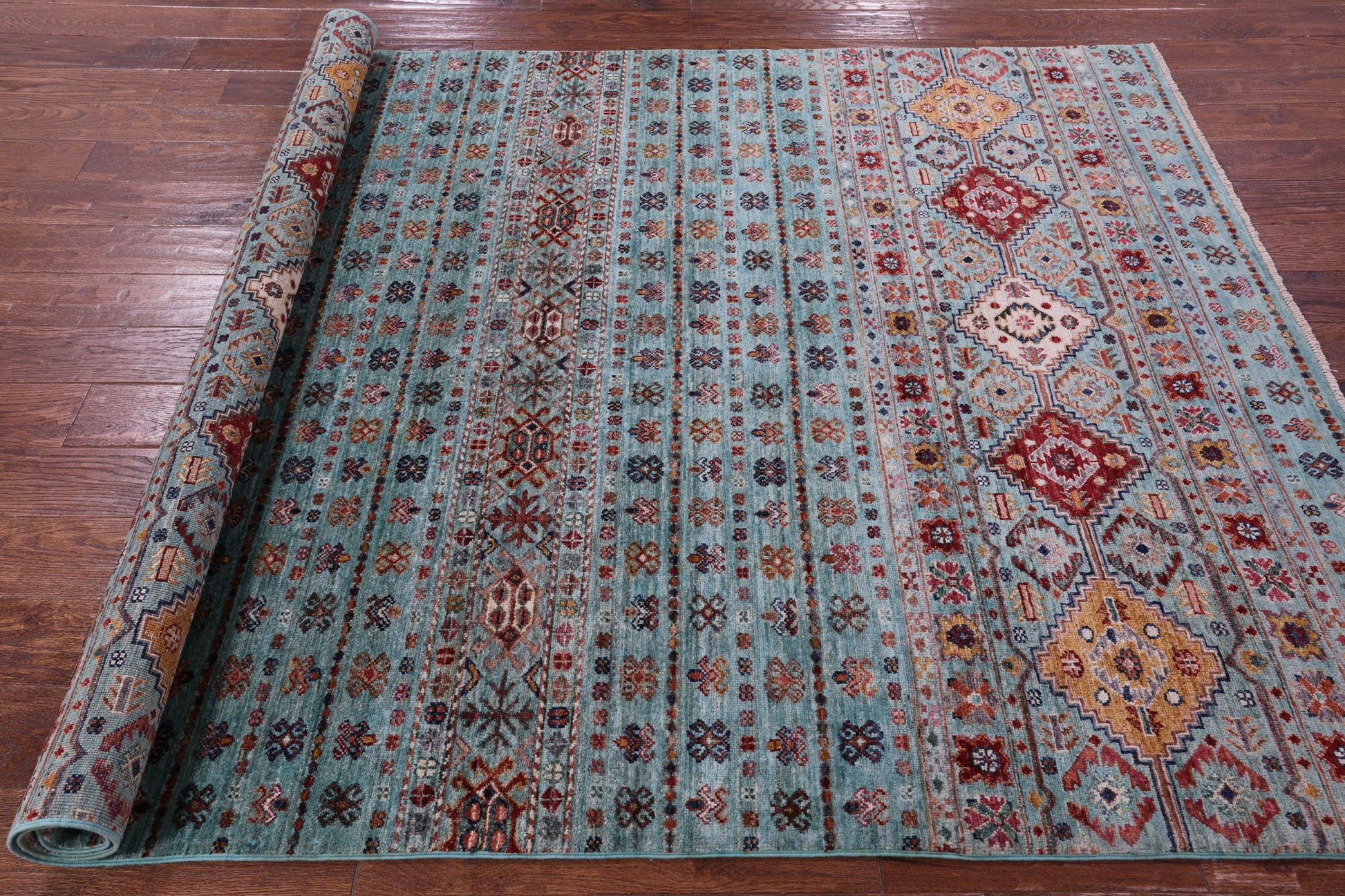Khorjin Persian Gabbeh Hand Knotted Wool Rug - 5' 7" X 7' 7" - Golden Nile