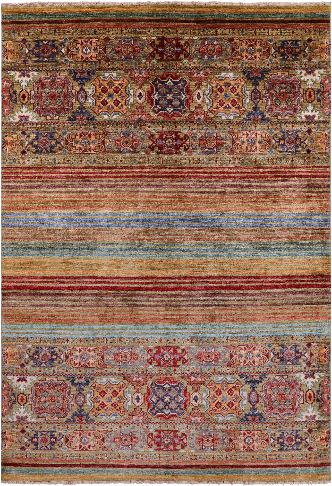 Khorjin Persian Gabbeh Hand Knotted Wool Rug - 5' 7" X 8' 0" - Golden Nile