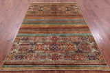 Khorjin Persian Gabbeh Hand Knotted Wool Rug - 5' 7" X 8' 0" - Golden Nile