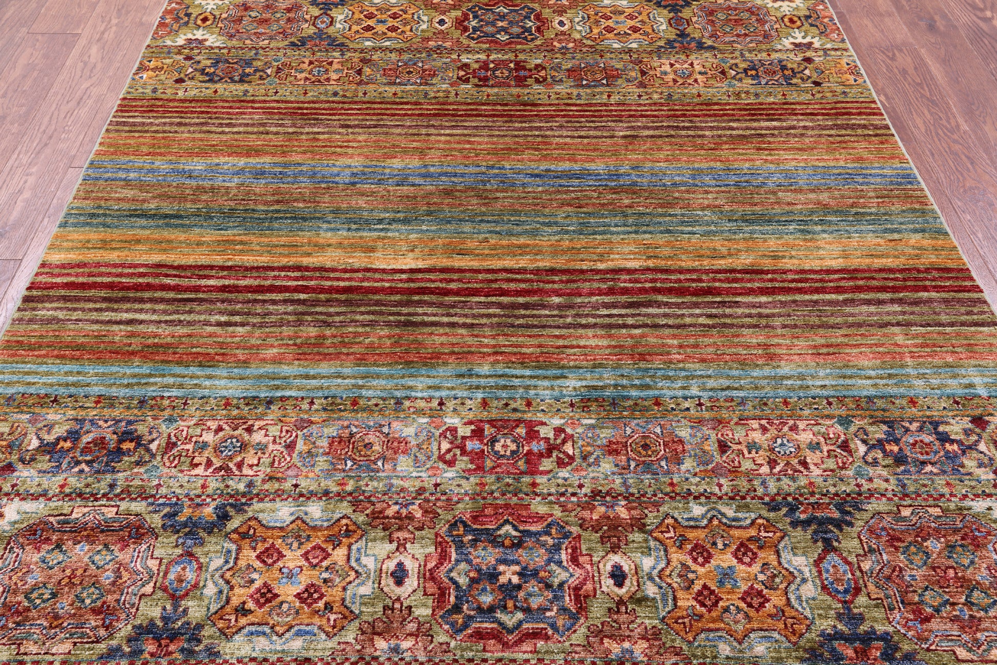 Khorjin Persian Gabbeh Hand Knotted Wool Rug - 5' 7" X 8' 0" - Golden Nile