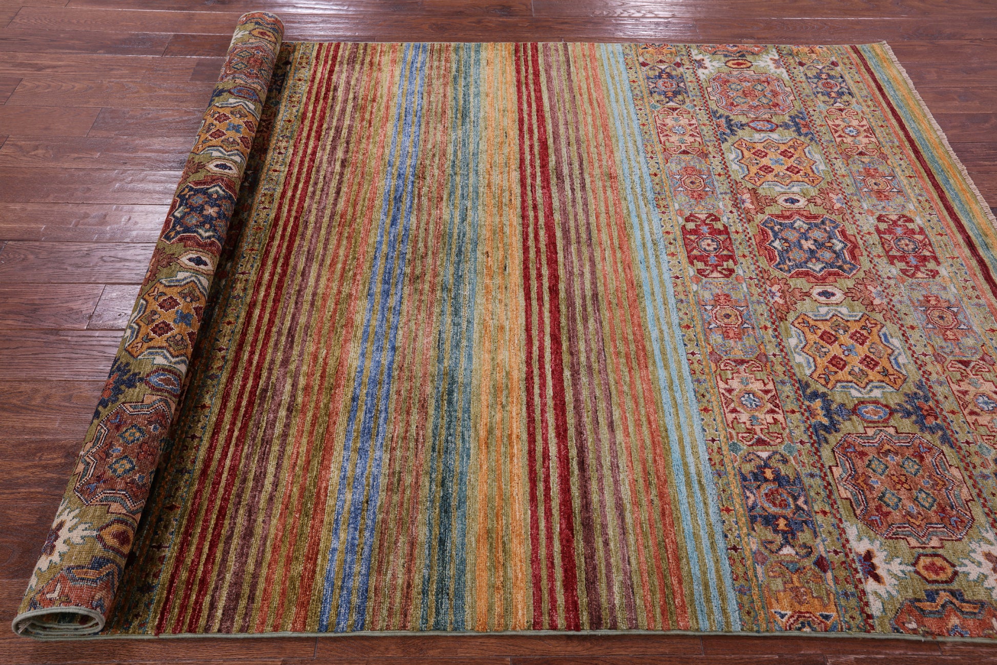 Khorjin Persian Gabbeh Hand Knotted Wool Rug - 5' 7" X 8' 0" - Golden Nile
