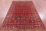 Red Tribal Persian Gabbeh Hand Knotted Wool Rug - 5' 6" X 8' 3" - Golden Nile