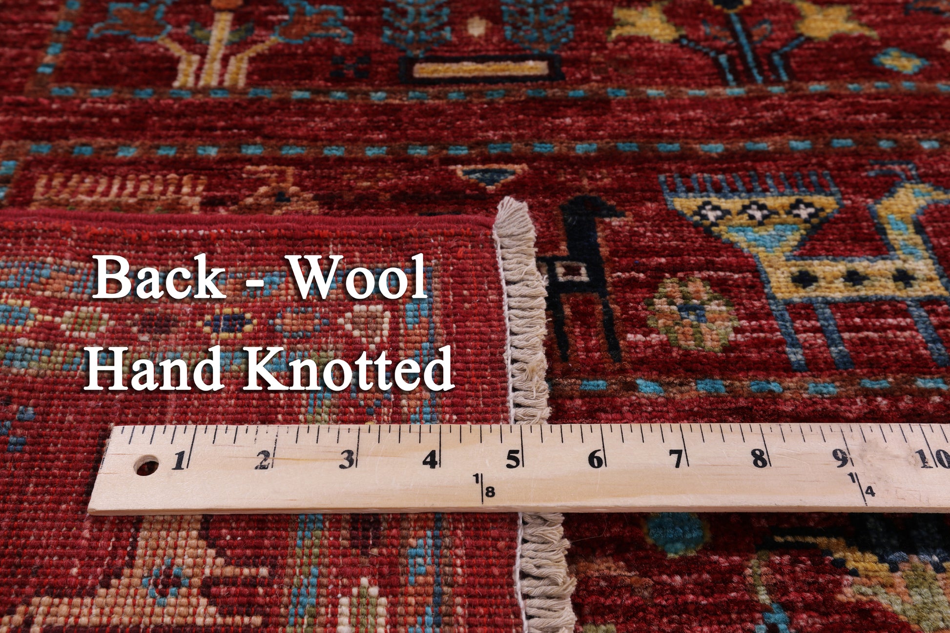 Red Tribal Persian Gabbeh Hand Knotted Wool Rug - 5' 6" X 8' 3" - Golden Nile
