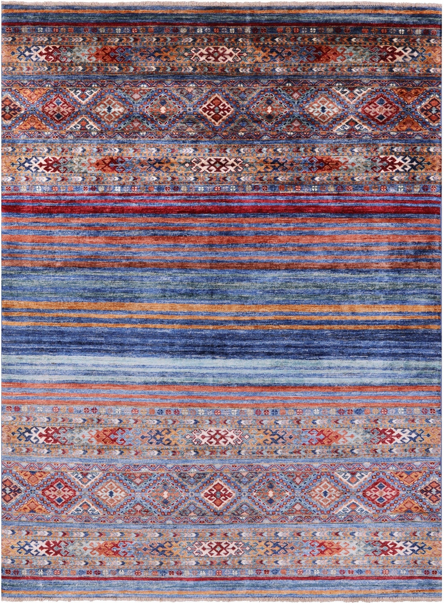 Khorjin Persian Gabbeh Handmade Wool Rug - 5' 7" X 7' 9" - Golden Nile