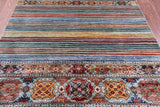 Khorjin Persian Gabbeh Hand Knotted Wool Rug - 5' 7" X 7' 10" - Golden Nile