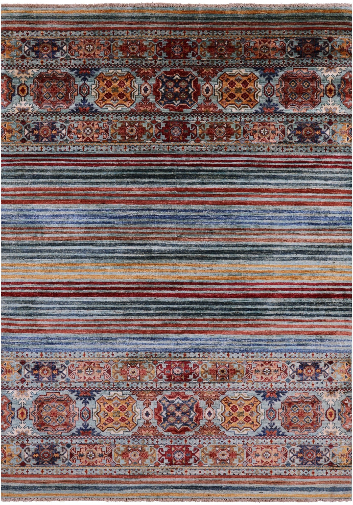 Khorjin Persian Gabbeh Hand Knotted Wool Rug - 5' 7" X 7' 10" - Golden Nile