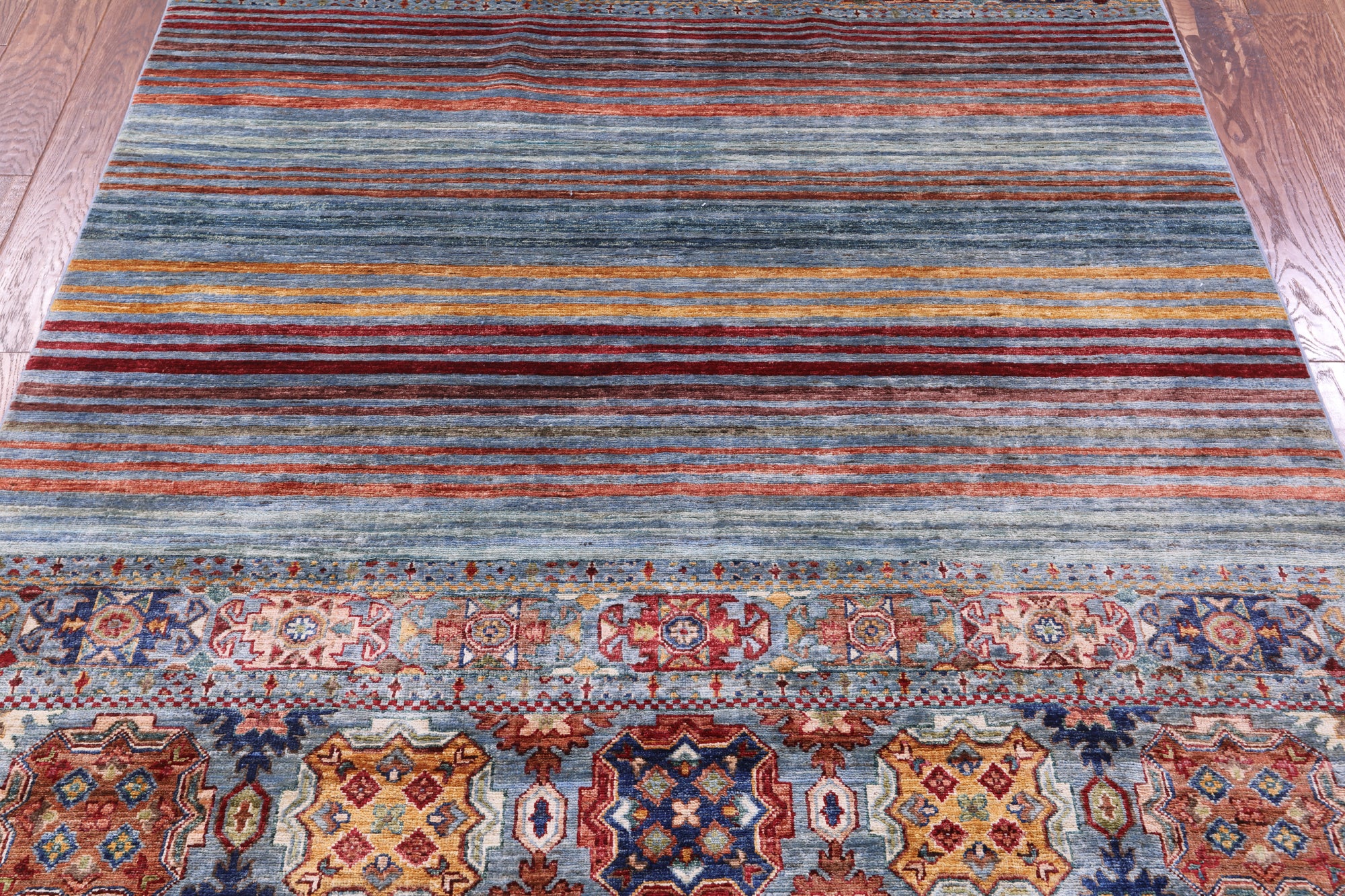 Khorjin Persian Gabbeh Hand Knotted Wool Rug - 5' 6" X 8' 5" - Golden Nile
