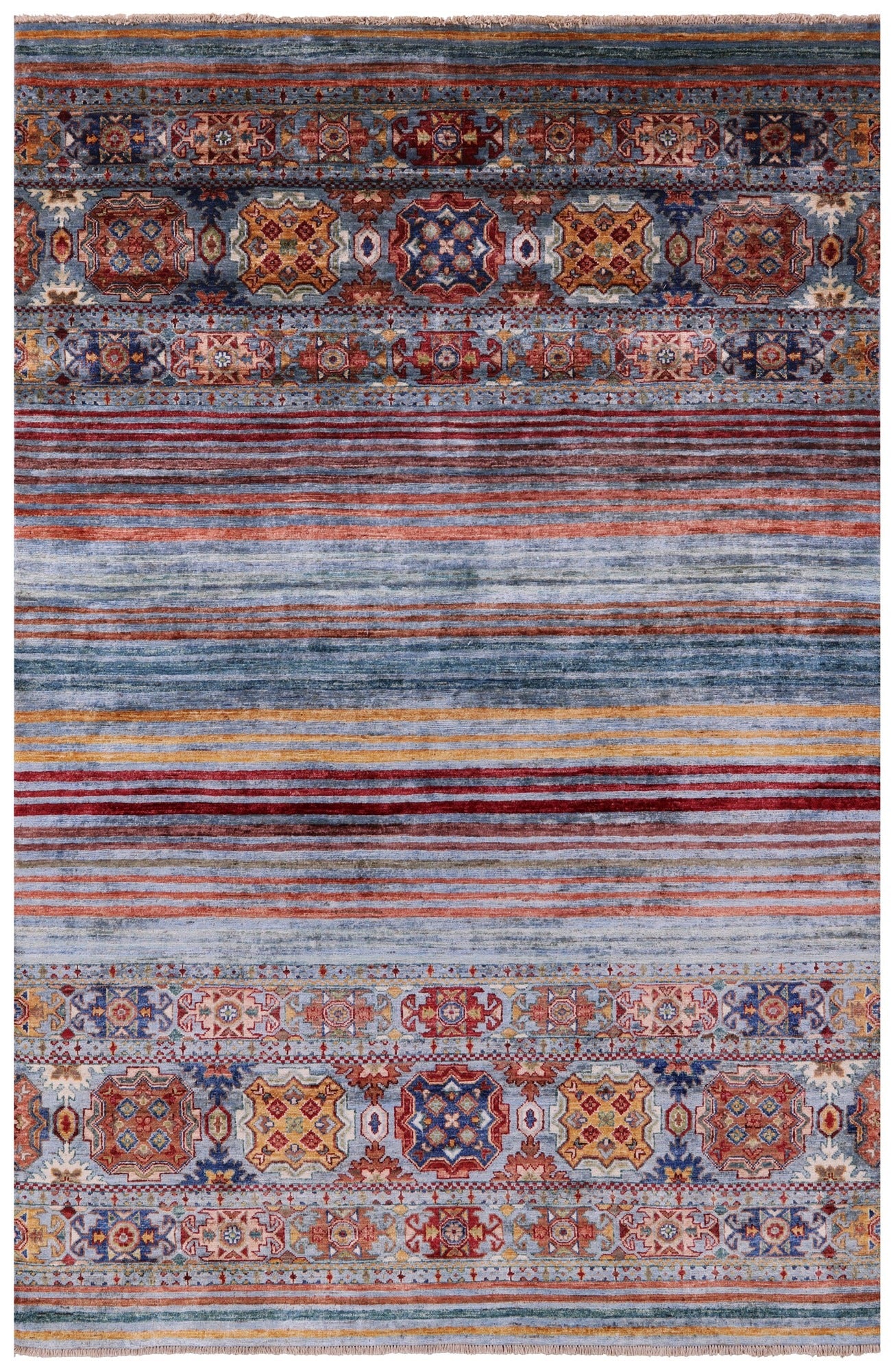 Khorjin Persian Gabbeh Hand Knotted Wool Rug - 5' 6" X 8' 5" - Golden Nile