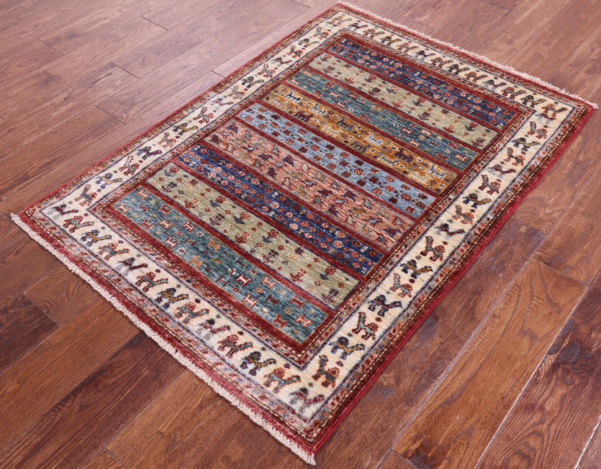 Tribal Persian Gabbeh Hand Knotted Wool Rug - 2' 10" X 4' 0" - Golden Nile