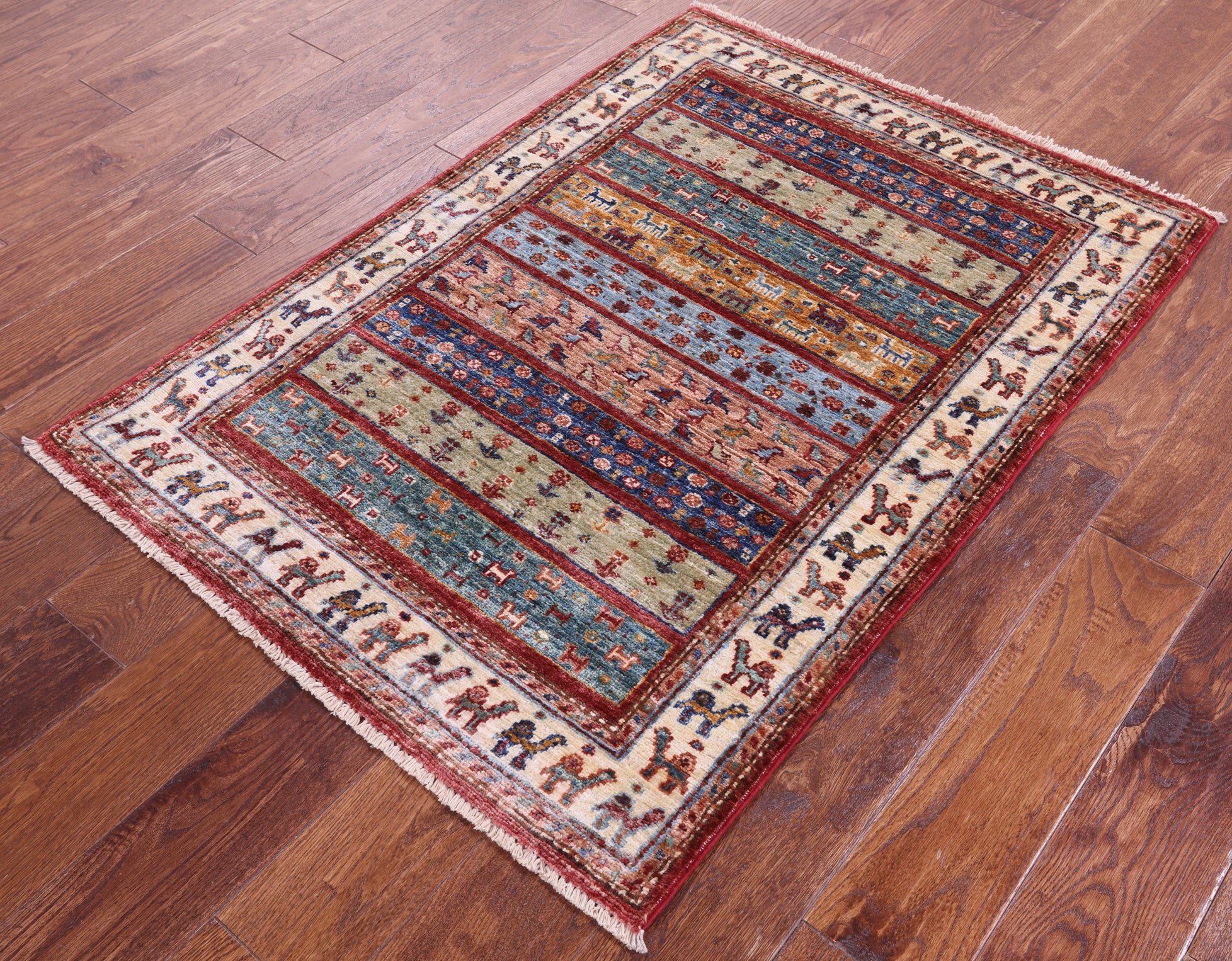 Tribal Persian Gabbeh Hand Knotted Wool Rug - 2' 10" X 4' 0" - Golden Nile