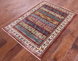 Tribal Persian Gabbeh Hand Knotted Wool Rug - 2' 10" X 4' 0" - Golden Nile