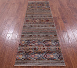 Khorjin Persian Gabbeh Hand Knotted Wool Runner Rug - 2' 8" X 8' 3" - Golden Nile