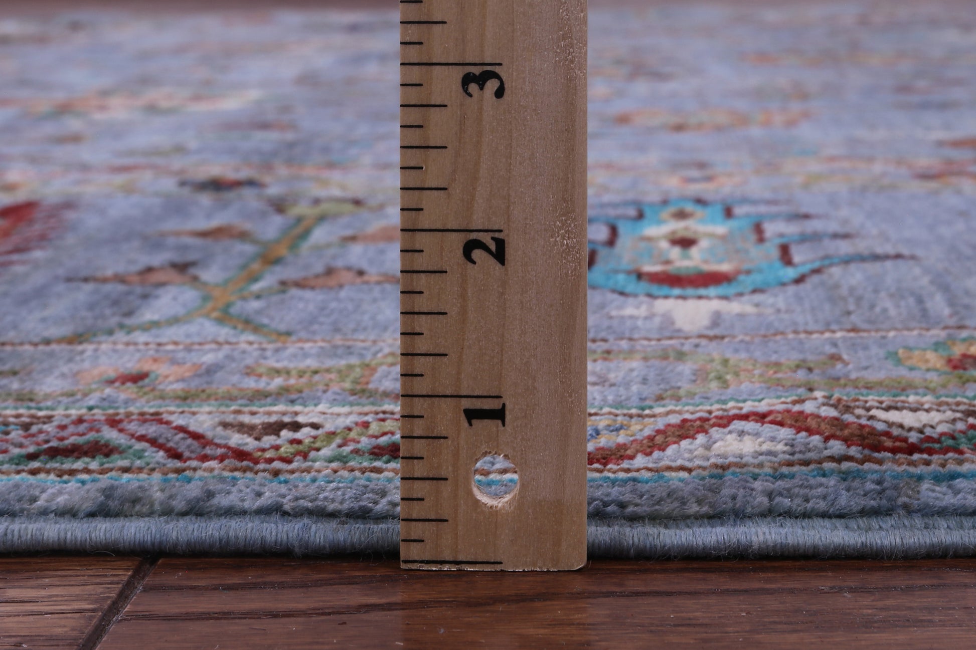 Blue Peshawar Hand Knotted Wool Rug - 8' 0" X 11' 1" - Golden Nile