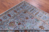 Blue Peshawar Hand Knotted Wool Rug - 8' 0" X 11' 1" - Golden Nile