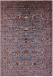 Grey Peshawar Hand Knotted Wool Rug - 6' 10" X 10' 0" - Golden Nile