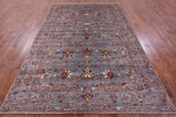 Grey Peshawar Hand Knotted Wool Rug - 6' 10" X 10' 0" - Golden Nile